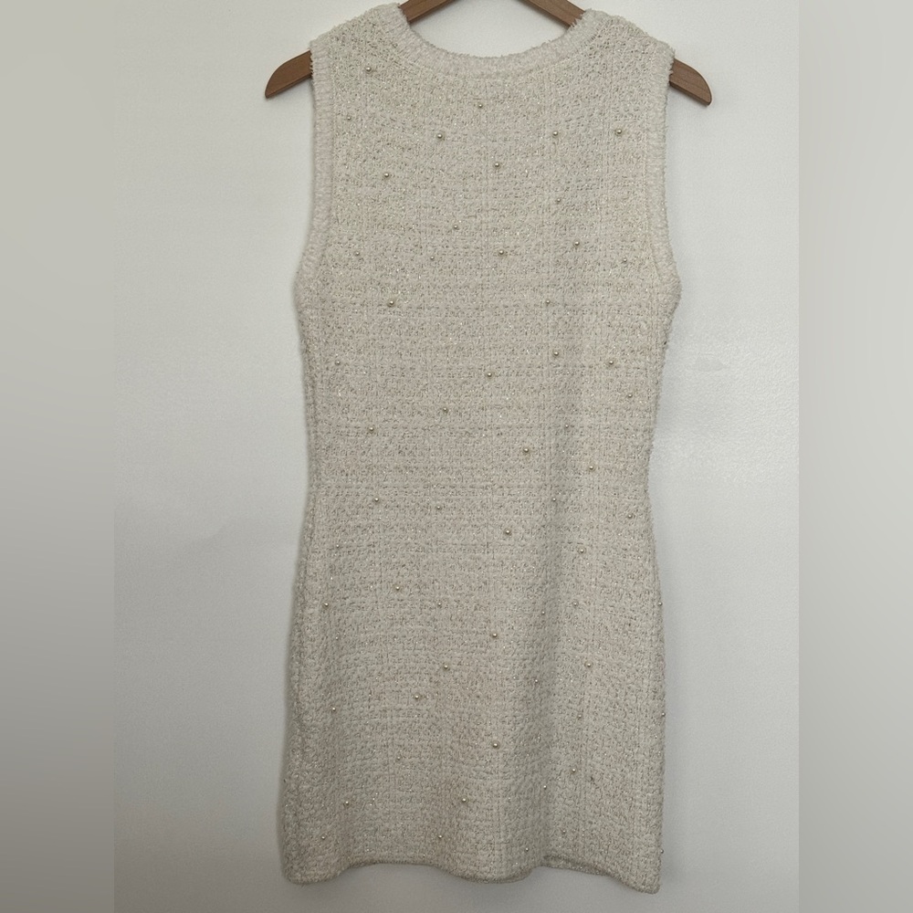 Zara PEARL TRIM KNIT MINI DRESS REF. 4331/006/712 190/016 - Picture 4 of 14
